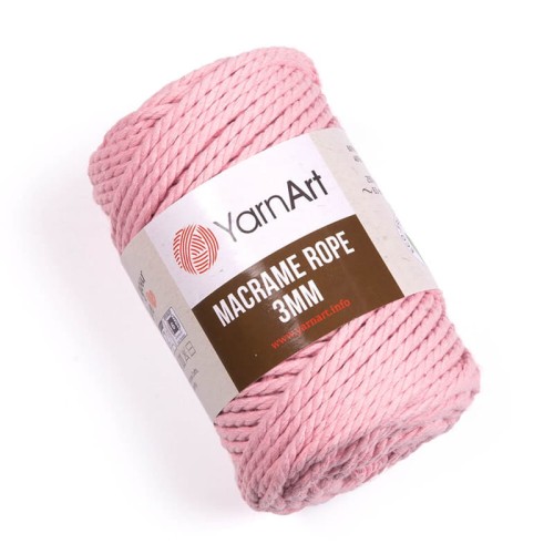Sznurek YarnArt Macrame Rope 3mm 762 / jasny róż