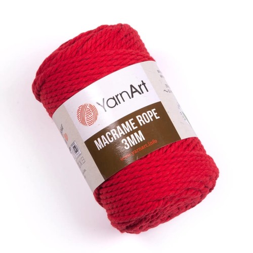 Sznurek YarnArt Macrame Rope 3mm 773 / czerwień