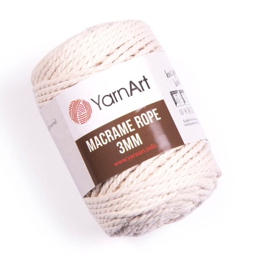 Sznurek YarnArt Macrame Rope 3mm 752 / krem / naturalny