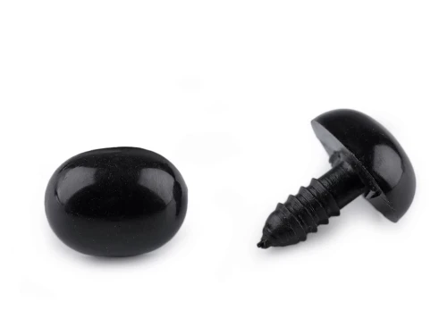 Nos plastikowy / oczy do maskotek / 13 x 16 mm / czerń / 5 szt / 780850