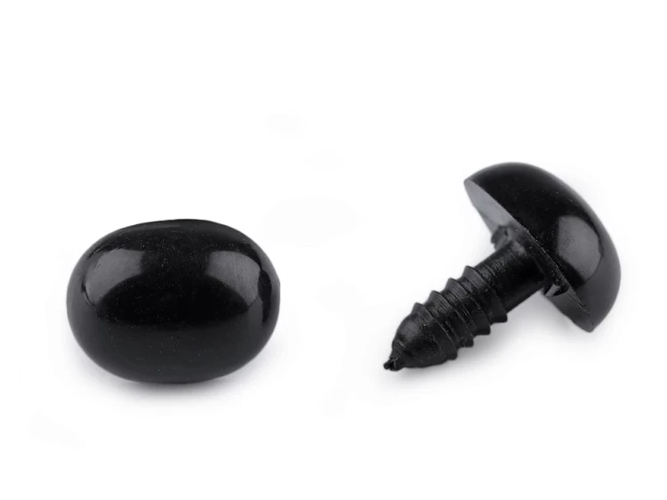 Nos plastikowy / oczy do maskotek / 13 x 16 mm / czerń / 5 szt / 780850