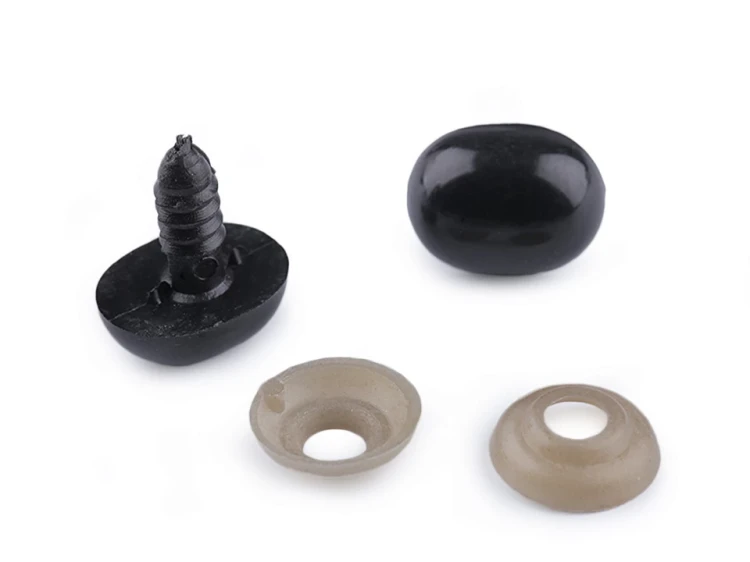 Nos plastikowy / oczy do maskotek / 13 x 16 mm / czerń / 5 szt / 780850