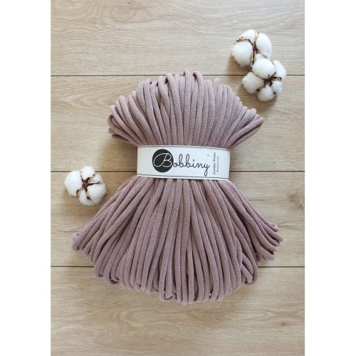 Sznurek pleciony bawełniany Bobbiny Jumbo / Wrzosowy / Mauve / 9mm / 100m