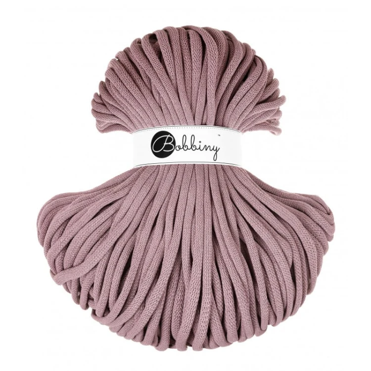 Sznurek pleciony bawełniany Bobbiny Jumbo / Wrzosowy / Mauve / 9mm / 100m