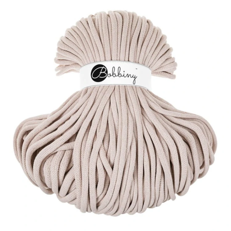 Sznurek pleciony bawełniany Bobbiny Jumbo / Cielisty / Nude / 9mm / 100m