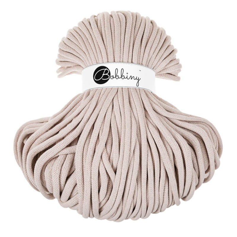 Sznurek pleciony bawełniany Bobbiny Jumbo / Cielisty / Nude / 9mm / 100m