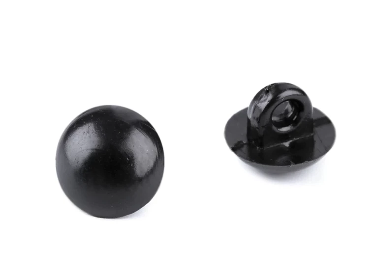 Guziki / oczy do maskotek przyszywane / 7 mm /  czarne  / 50 szt / 120545