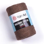 Sznurek YarnArt Macrame Cotton Lurex 2mm 742 / orzech z nicią miedzianą