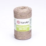 Sznurek YarnArt Twisted Macrame Lurex 3mm 768 / ciemny beż + złoto 