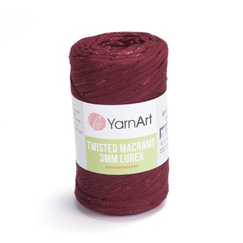 Sznurek YarnArt Twisted Macrame Lurex 3mm 781 / wiśnia + czerwień