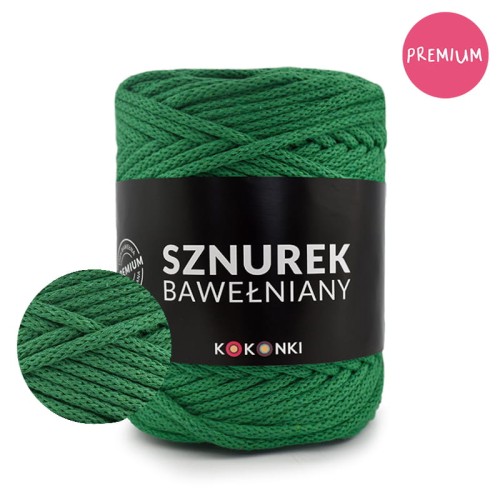 PREMIUM sznurek bawełniany by KOKONKI 5mm / rolka 100m / absynt