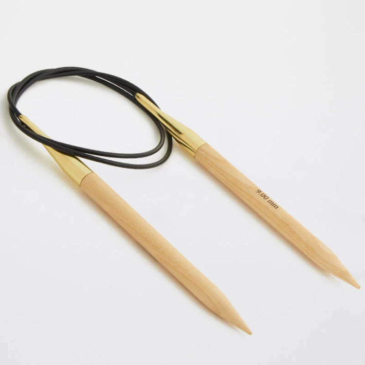 Druty z żyłką KnitPro Basix Beech - drewniane z akrylową żyłką