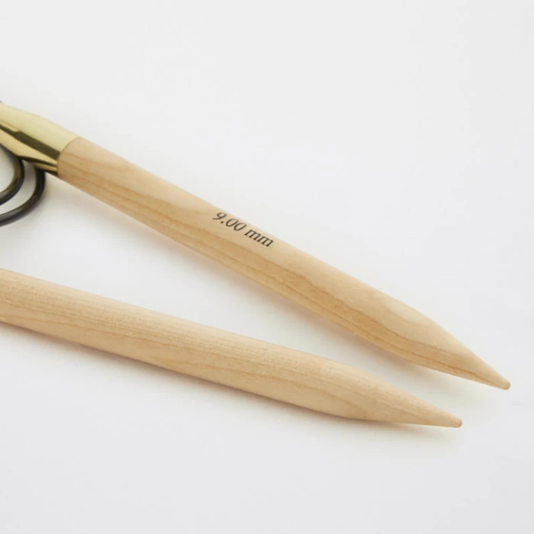 Druty z żyłką KnitPro Basix Beech - drewniane z akrylową żyłką