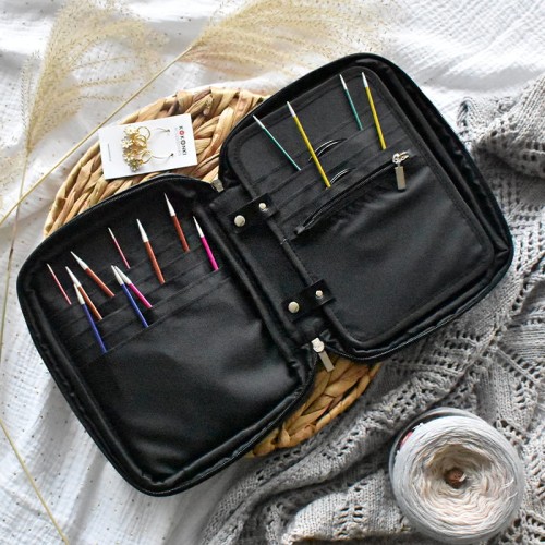 Etui na druty / KOKONKI Accessories / skóra / czerń