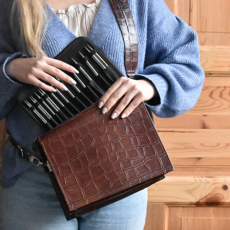 Etui na druty / KOKONKI Accessories / skóra / czerń