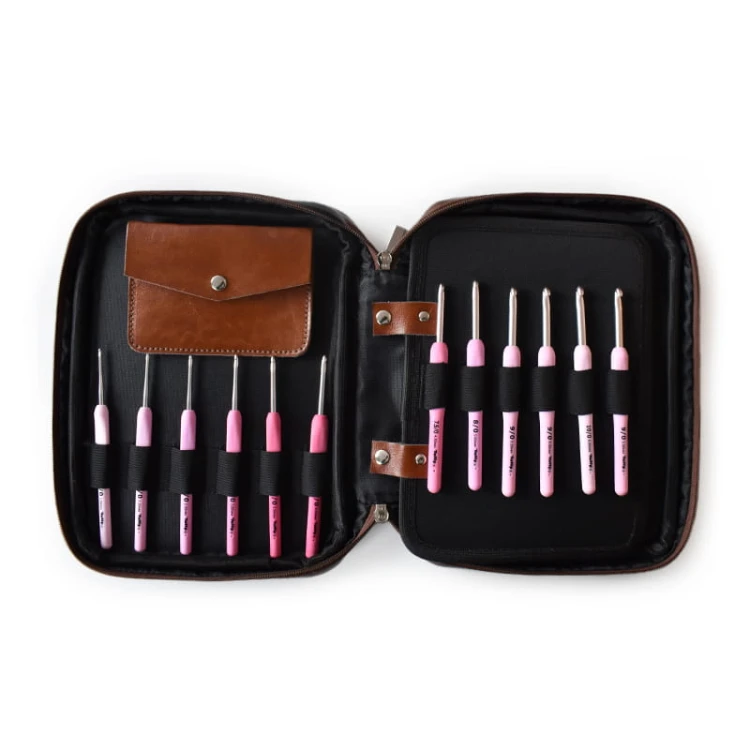 Etui na szydełka / KOKONKI Accessories / skóra / karmel