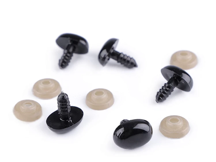 Nos plastikowy / oczy do maskotek / 11 x 15 mm / czerń / 5 szt / 780847