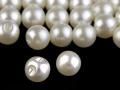 Guzik perła /  8 mm / kremowy perłowy / 20 szt / 120389
