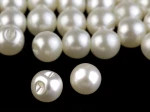 Knoflík perla / 8 mm / kremowy perleťový / 20 ks / 120389
