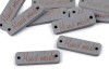 Metka drewniana "Handmade" / szary / 30 x 10 mm