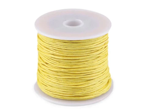 Sznurek bawełniany woskowany 1mm / 20m / żółty narcyz / 310030