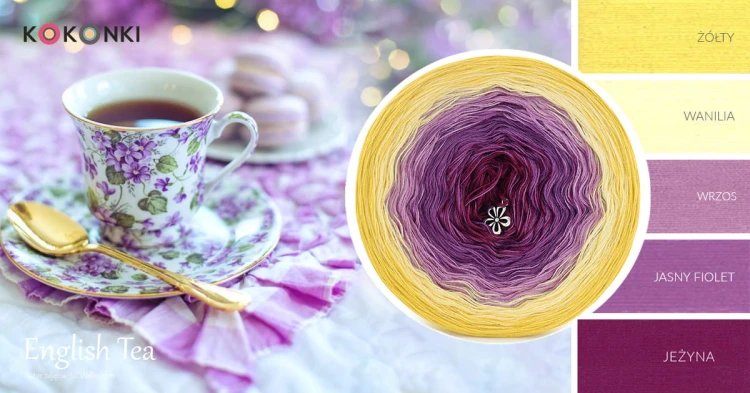 KOKONEK Classic B066 English Tea - Żółty/wanilia/wrzos/jasny fiolet/jeżyna