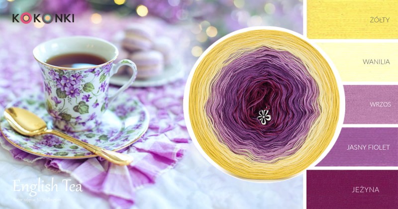 KOKONEK Classic B066 English Tea - Żółty/wanilia/wrzos/jasny fiolet/jeżyna