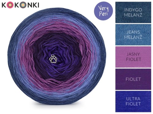 KOKONEK Classic B095 Very Peri - Indygo melanż/jeans melanż/jasny fiolet/jeżyna/ultra fiolet