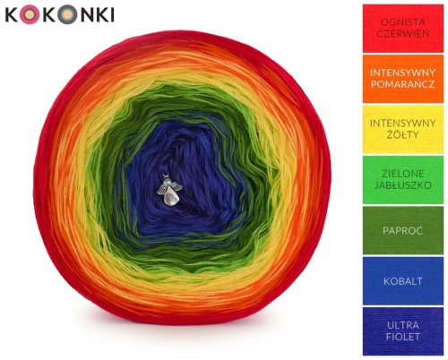 KOKONEK Classic A675 Ognista czerwień/intensywny pomarańcz/intensywny żółty/zielone jabłuszko/paproć/kobalt/ultra fiolet