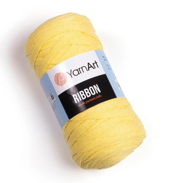Sznurek / włóczka tasiemkowa YarnArt Ribbon 754 / jasny żółty