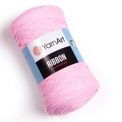 Sznurek / włóczka tasiemkowa YarnArt Ribbon 762 / jasny róż
