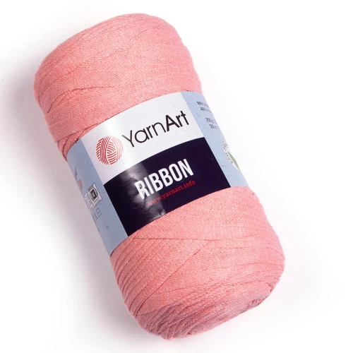 Sznurek / włóczka tasiemkowa YarnArt Ribbon 767 / łososiowy