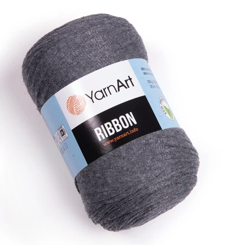 Sznurek / włóczka tasiemkowa YarnArt Ribbon 758 / ciemny szary