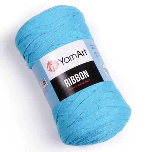 Sznurek / włóczka tasiemkowa YarnArt Ribbon 763 / turkus