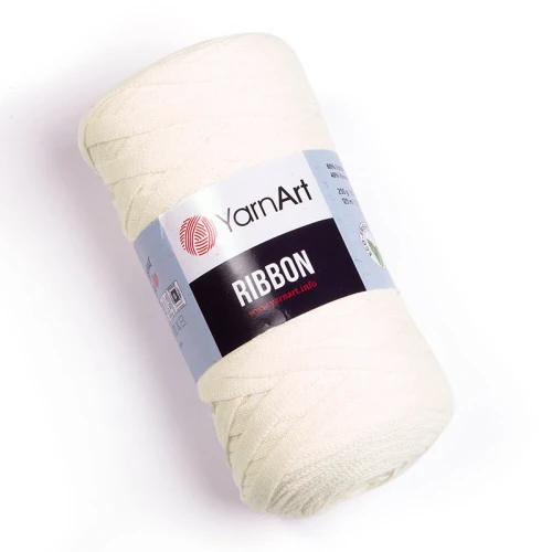 Sznurek / włóczka tasiemkowa YarnArt Ribbon 752 / krem