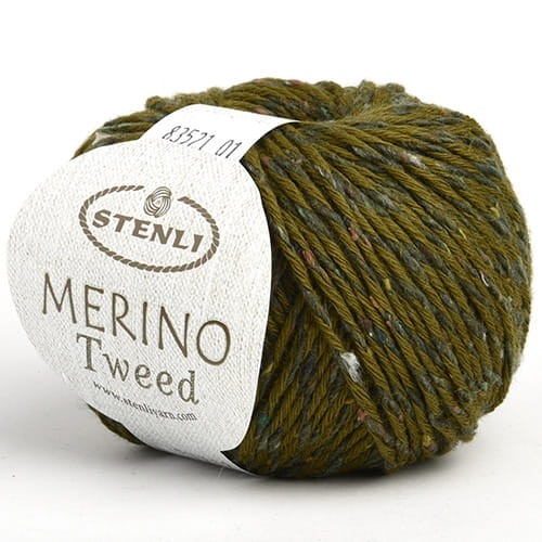 Włóczka Stenli Merino Tweed 83521/ oliwkowy ogród