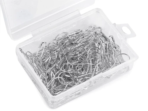 Znaczniki oczek w plastikowym pudełku / agrafka / nikiel / opak. 150 szt.