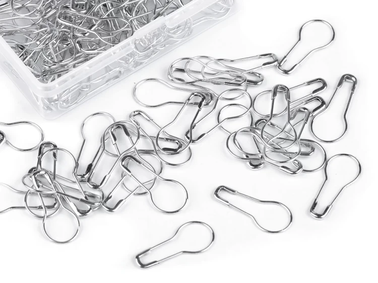 Znaczniki oczek w plastikowym pudełku / agrafka / nikiel / opak. 150 szt.