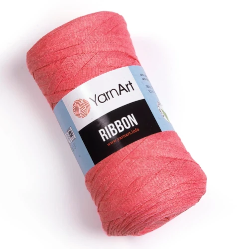 Sznurek / włóczka tasiemkowa YarnArt Ribbon 766 / koral