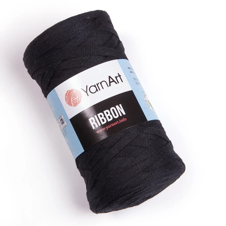 Sznurek / włóczka tasiemkowa YarnArt Ribbon 750 / czerń