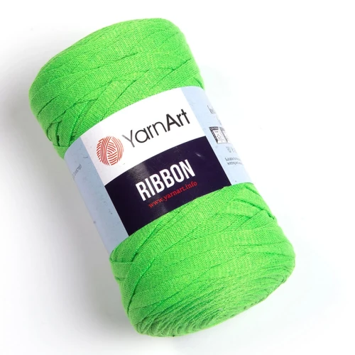 Sznurek / włóczka tasiemkowa YarnArt Ribbon 802 / ultra zieleń