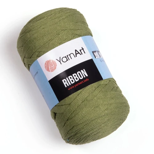 Sznurek / włóczka tasiemkowa YarnArt Ribbon 787 / oliwka