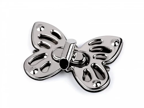 Zapięcie do torebki motyl / nikiel / 37 x 52 mm / 630502