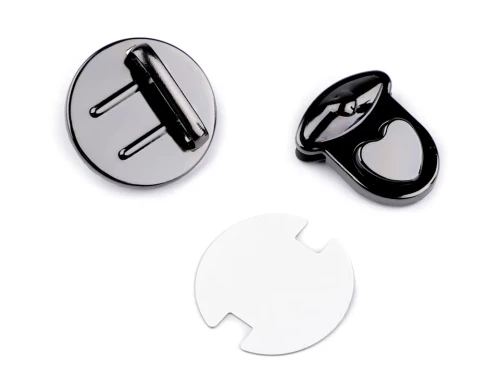 Zapięcie do torebki / serce / czarny nikiel / 30x32 mm / 2 szt / 060955