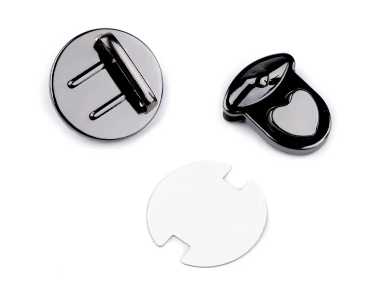 Zapięcie do torebki / serce / czarny nikiel / 30x32 mm / 2 szt / 060955