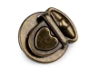 Zapięcie do torebki / serce / stary mosiądz / 30x32 mm / 2 szt / 060955