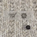 Metka silikonowa z nitem "Dzieło rąk" / kwiat lotosu / czerń / 65 x 20 mm / 1 szt.