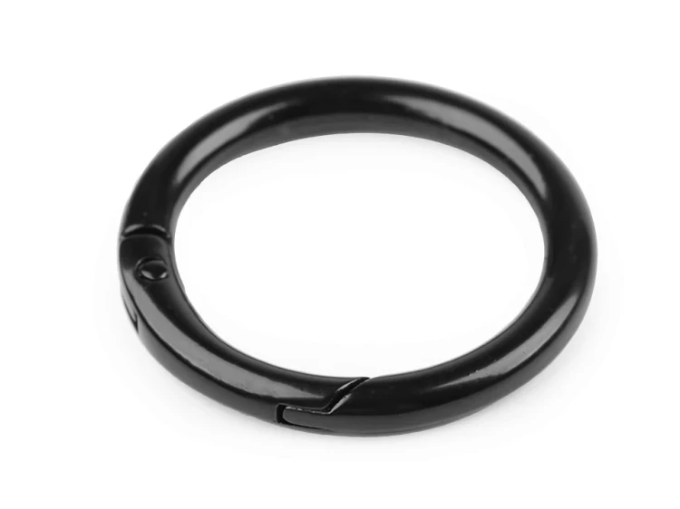 Karabińczyk okrągły / czarny lakier / średnica 32 mm / 1 szt.