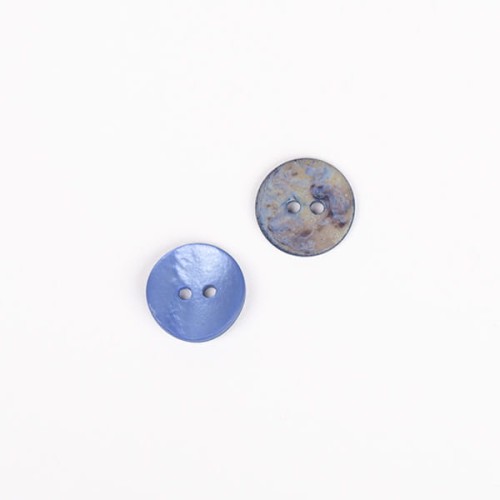 Guzik Drops masa perłowa / wklęsły / niebieski /  15 mm / 621