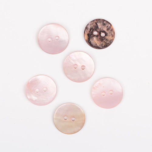 Guzik Drops masa perłowa / wklęsły / jasny różowy / 15 mm / 618